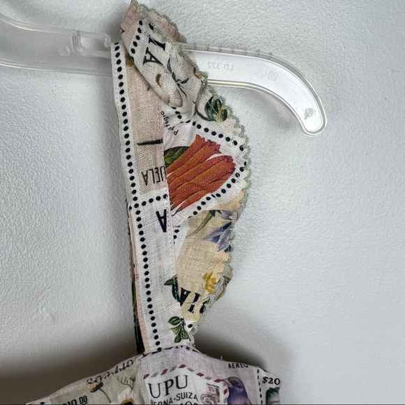 Agua by Agua Bendita Herbarium Estampillas Bird Flower Patch Linen Dress - Picture 7 of 11